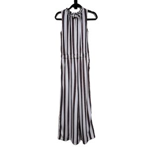 Loft Striped Rayon High Neck Jumpsuit | Size XS